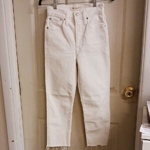 Madewell White Ankle Cropped Jeans